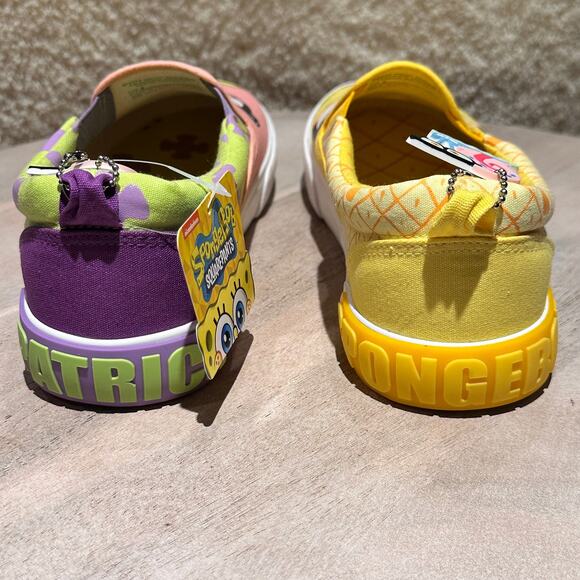 Ground Up Spongebob Squarepants Womens Slip On Patrick Canvas Sneaker Size 9 - Picture 13 of 16